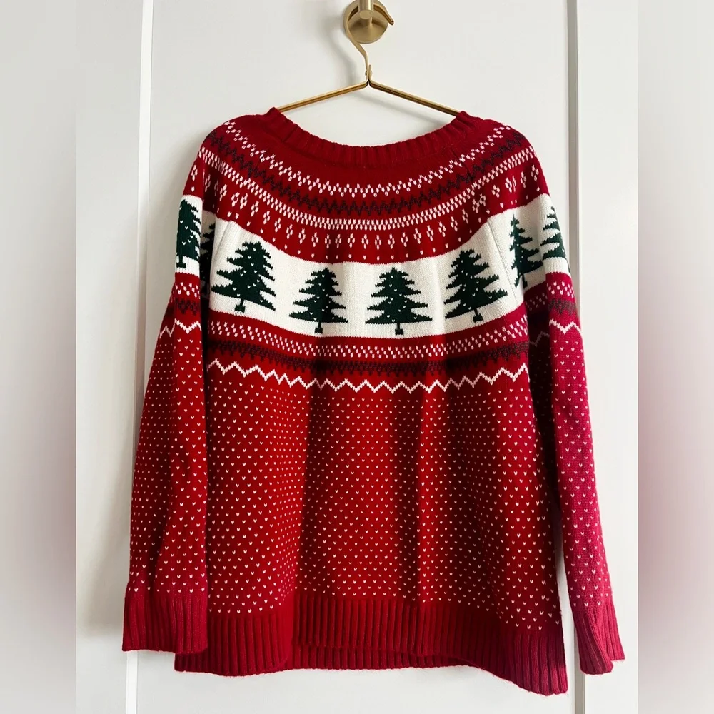 EUC Holiday Time Festive Christmas Tree Knit Sweater Size Large - Picture 13 of 13